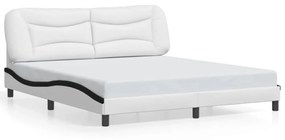 fehér és fekete ágykeret LED-ekkel matrac nélkül Hvar 180 x 200 cm