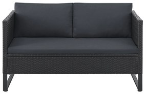 Juskys Rattan szett Santorini - fekete