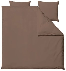 Barna kétszemélyes hosszabbított pamut-perkál ágyneműhuzat 200x220 cm Crisp – Södahl