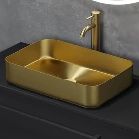 BATH DELUXE 06-052-18-70-00 - LJORDAL 52x34 cm ráültethető mosdó acél/sárgaréz