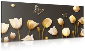 Kép tulipánok arany motívummal