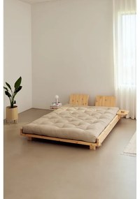 Natúr színű borovi fenyő franciaágy ágyráccsal 180x200 cm Social Bed – Karup Design