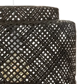 Atmosphera - Csillár zsinóron LIBY 1xE27/40W/230V bambusz/fekete