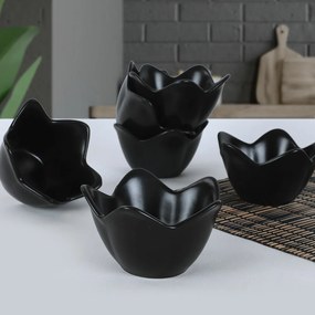 6 darab Lotus kerámia tál 11,8 cm, fekete