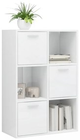 Magasfényű fehér forgácslap tárolószekrény 60 x 29,5 x 90 cm