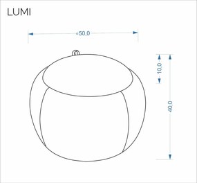Lumi puff szürke tárolórésszel
