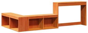 Viaszbarna tömör fenyőfa éjjeliszekrény asztallal 232x122x75 cm