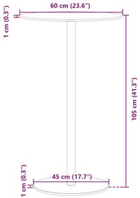 fekete acél kerek kerti asztal Ø60 x 105 cm