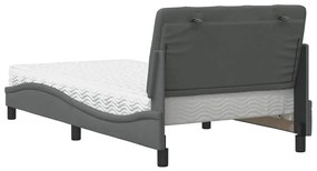 sötétszürke szövet ágy matraccal 100x200 cm