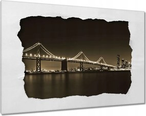 Vászonkép 60x40 Híd az éjszakában szépia