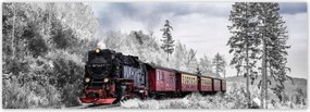 Fotótapéták 624x219 Vonat és téli aura