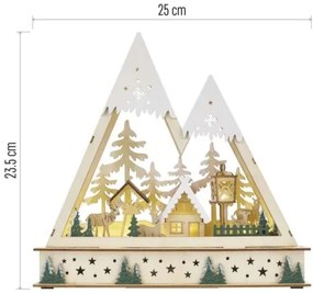 LED karácsonyi dekoráció LED/0,6W/2xAA karácsonyi tájkép