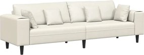 vidaXL Kanapé párnával Krém 250 x 77 x 76 cm Bársony
