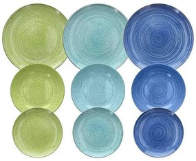 Moderno színes porcelán étkészlet tányérkészlet 18 részes