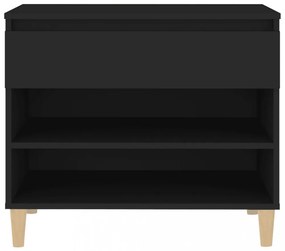 fekete szerelt fa cipősszekrény 70x36x60 cm