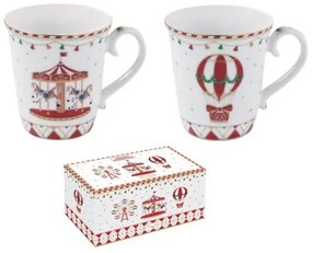 R2S.1102CHWO Porcelán bögreszett 275ml, 2 db-os, dobozban, Christmas Wonderland