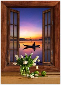 Poszterek 50x70 Esti horgászat naplementekor