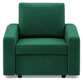 Zeus fotel, döntött kartámasz, bársony, hab töltet, zöld