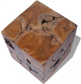 vidaXL 60 cm tömör tikfa dohányzóasztal / zsámoly