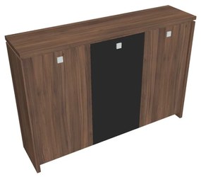 Verno közepes gardrób 188 x 46 x 130 cm, kombinált ajtó, dió / fekete