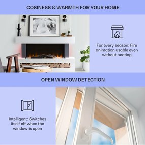 Klarstein Studio Light & Fire 3 Smart, kandalló, 1000/2000 W, MDF, WiFi Control