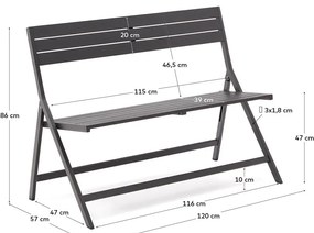 Fekete fém kerti pad Torreta – Kave Home