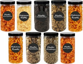 Ételtároló edények konyhai tésztatartó 1500ml 9 db címkék