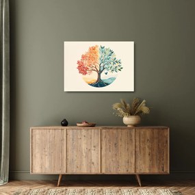Üveg kép – Duális fa pillangóval (70x50 cm)