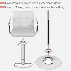 MIADOMODO Bárszék 2 db karfás fehér