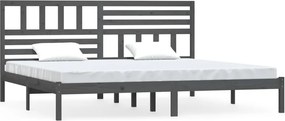 vidaXL szürke tömör fenyőfa ágykeret 200 x 200 cm