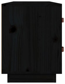 fekete tömör fenyőfa cipőtároló pad 100 x 34 x 45 cm