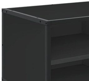 fekete szerelt fa és fém TV-szekrény 80x34,5x40 cm