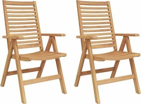 vidaXL Kerti székek 2 pcs Barna 52 x 64.5 x 108 cm Tömör akácfa