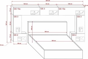 Prince Panama 6 hálószoba bútor magasfényű fehér (323cm)