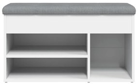 fehér szerelt fa cipőtároló pad 82 x 32 x 45,5 cm