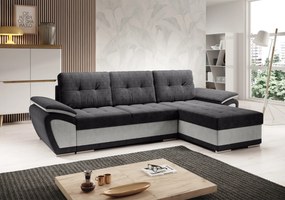 Kinyitható ülőgarnitúra, világosszürke/sötétszürke, jobbos, ENIF ROH