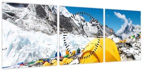 Kép - Kemping a hegyekben (órával) (90x30 cm)