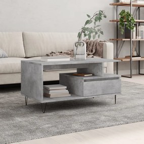 Betonszürke szerelt fa dohányzóasztal 90x49x45 cm