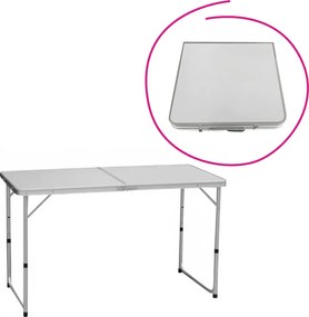 Összecsukható kempingasztal, 120 cm, alumínium/MDF, KEPI TYP 1