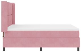 Box Spring Ágy Matraccal &amp; LED rózsaszín 140x190 cm Bársony