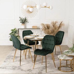 Szék zöld színben, bársony kárpittal. LUCKY