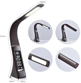 Brilagi - LED Dimmelhető asztali lámpa kijelzővel PELLE LED/7W/230V barna