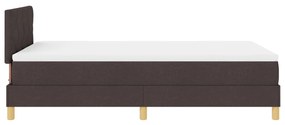 Box Spring Ágy Matraccal &amp; LED Sötétbarna 120x200 cm Szövet