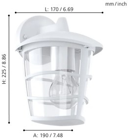 Eglo 93095 - LED Kültéri fali lámpa ALORIA 1xE27/8,5W/230V IP44