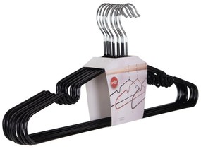 Massa fém vállfa, fekete, 10 db-os szett