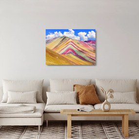 Üveg kép - Rainbow Mountain, Peru (70x50 cm)