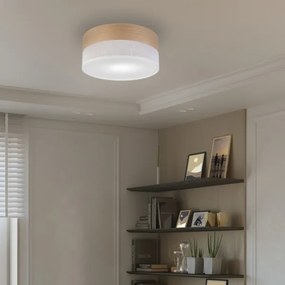 Mennyezeti lámpa SIRJA WOOD 1xE27/15W/230V átm. 35 cm fehér/tölgy