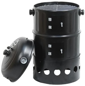 Faszénfüstölő ház 3 az 1-ben fekete