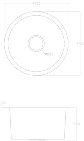 Erga HD, 1 kamrás acél mosogató 420x420x215 mm, arany, ERG-MLS-HD4242G