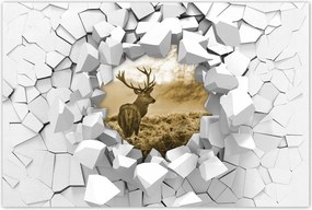 Poszterek 60x40 Szépia szarvas